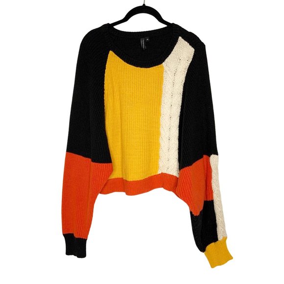 moon & madison Sweaters - Color Block Crop Sweater